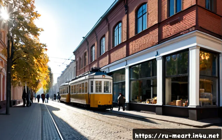 금속공예 공방 위치 선정 - Photorealistic wide-angle view of a small metalcraft workshop storefront on a lively pedestrian stre...